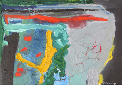 Internal World Study With Black 10 - original oil painting on paper