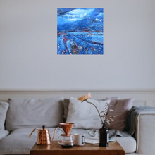 Load image into Gallery viewer, Original Irish abstract landscape oil painting in blue by Martina Furlong