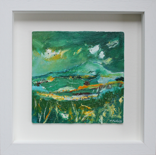 Green Irish landscape oil painting by Martina Furlong