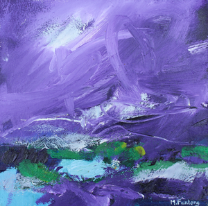 Original Irish landscape painting in purple and green by Martina Furlong