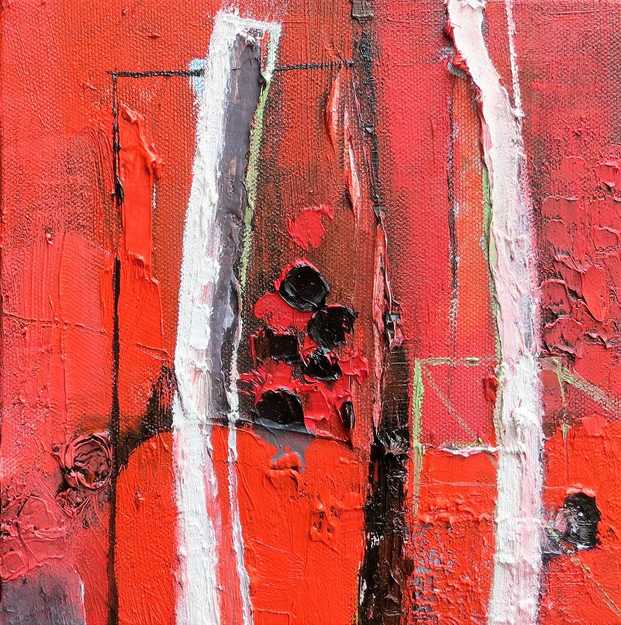 Little Red - original oil painting on canvas (H20xW20cm)