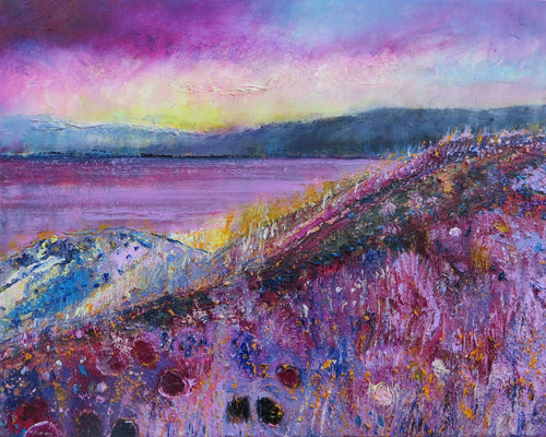 Textured Irish seascape painting