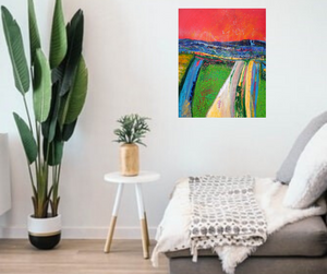 Over The Hill And Far Away - original oil painting on canvas (H60xW50cm)