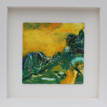 Load image into Gallery viewer, Expressive textured Irish landscape painting in yellow and green by contemporary Irish Artist Martina Furlong