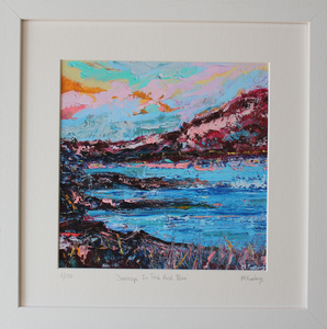 Seascape In Pink And Blue - Limited Edition Print (H20xW20cm)