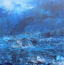 Load image into Gallery viewer, Seascape In Blue, January 2020 - original acrylic painting on wood (framed)