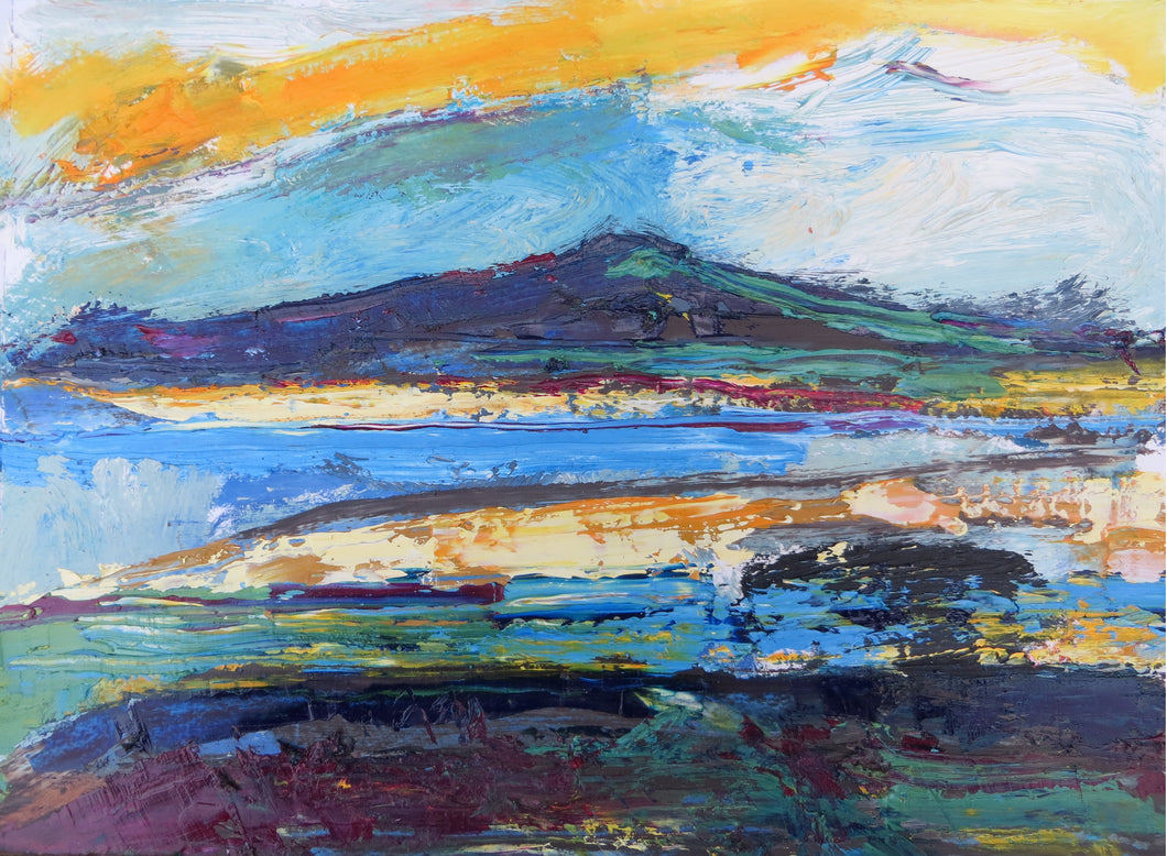 Abstract Ireland 7 - original oil painting on paper (H21xW29cm)