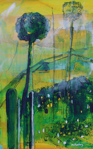 Some Other World 2 - original mixed media painting on paper (H21xW14.5cm)