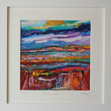 Load image into Gallery viewer, Framed limited edition print of an original Irish landscape painting with fields and mountains