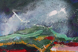 Sky detail of an original Irish landscape painting by Martina Furlong