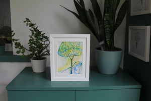 Framed tree drawing in situ by Martina Furlong