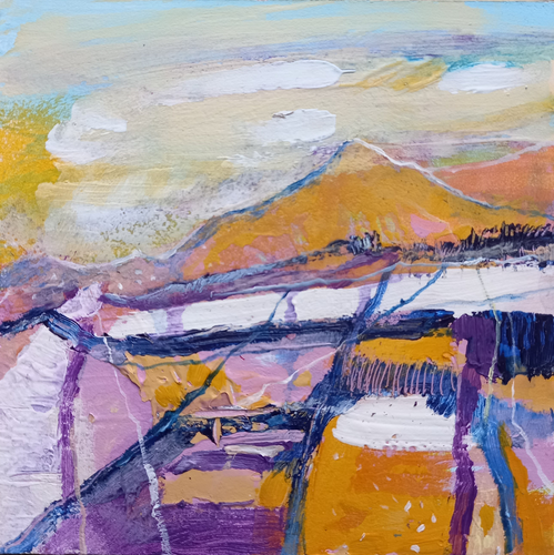 The Rhythm Of The Landscape - original acrylic painting on wood (framed)