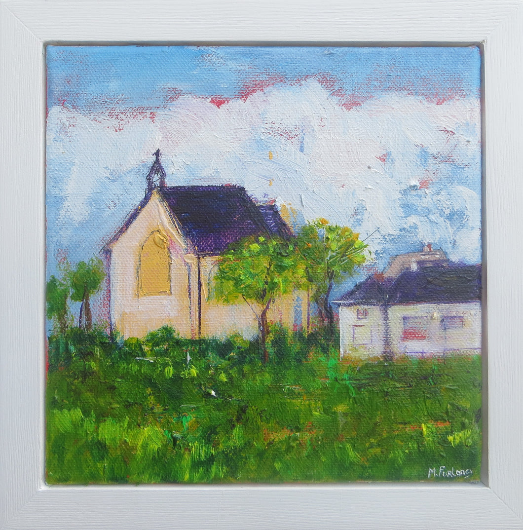 The Church At Kilmore Quay, 2017 - original acrylic painting on canvas (H20xW20cm)