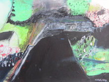 Load image into Gallery viewer, Irish cottage painting in green and black by Martina Furlong Irish Artist