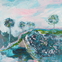 Load image into Gallery viewer, The Green Pathway - original acrylic painting on wood (framed)