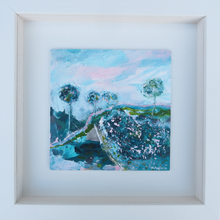 Load image into Gallery viewer, The Green Pathway - original acrylic painting on wood (framed)