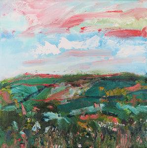 The Hill In Spring, 2018 - original oil painting on canvas (H20xW20cm)