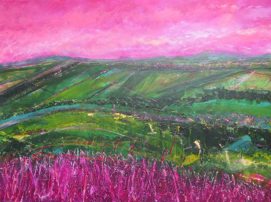 The Hill In Pink And Green II