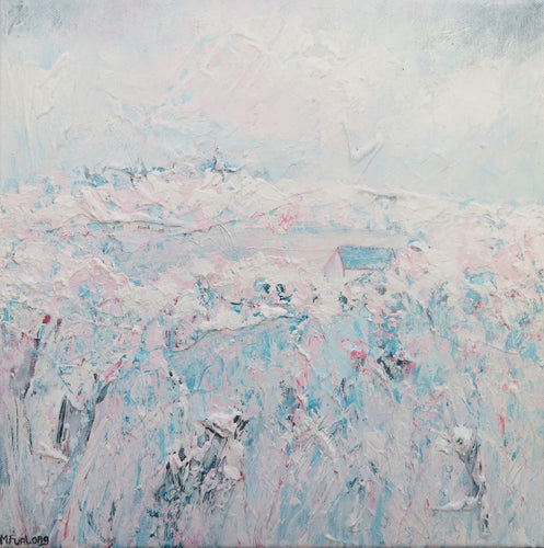 The Pink Scene - original acrylic painting on canvas (H30xW30cm)