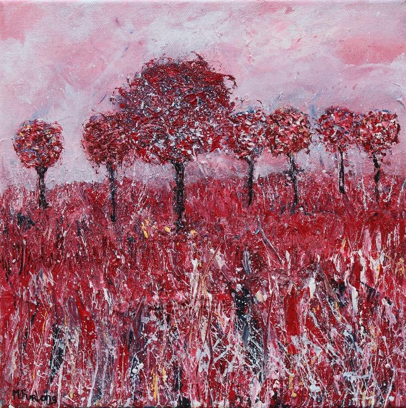 The Red Tree - original acrylic painting on canvas (H30xW30cm)