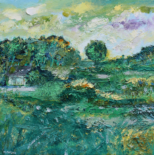 A plein air painting of the Irish landscape in Oulart Wexford by Martina Furlong Irish artist