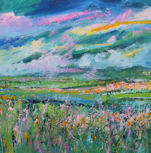 The View From The Hill In Summer I - original oil painting on canvas (H50xW50cm)