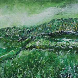 Magical Irish landscape painting in green by Martina Furlong