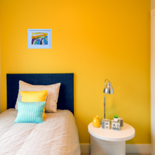 Load image into Gallery viewer, Vibrant abstract landscape Ireland in situ yellow blue red pink purple