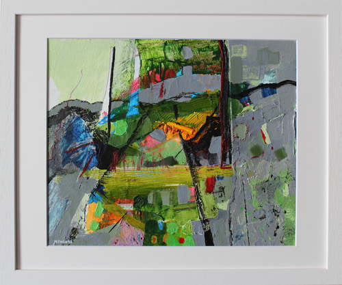 Green abstract landscape painting by Martina Furlong Irish artist