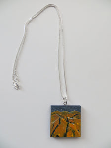 Beyond The Yellow Fields - Hand Painted Pendant