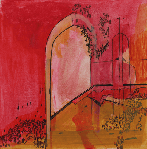 An Open Doorway - Hand Painted Card