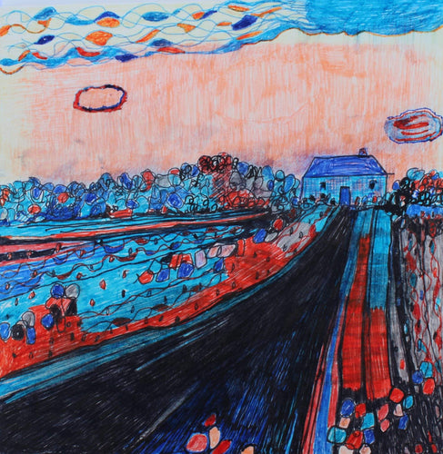 At The End Of The Pathway - Hand Painted Card