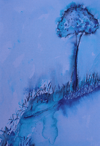 Colour Study With Tree 9 - Greeting Card