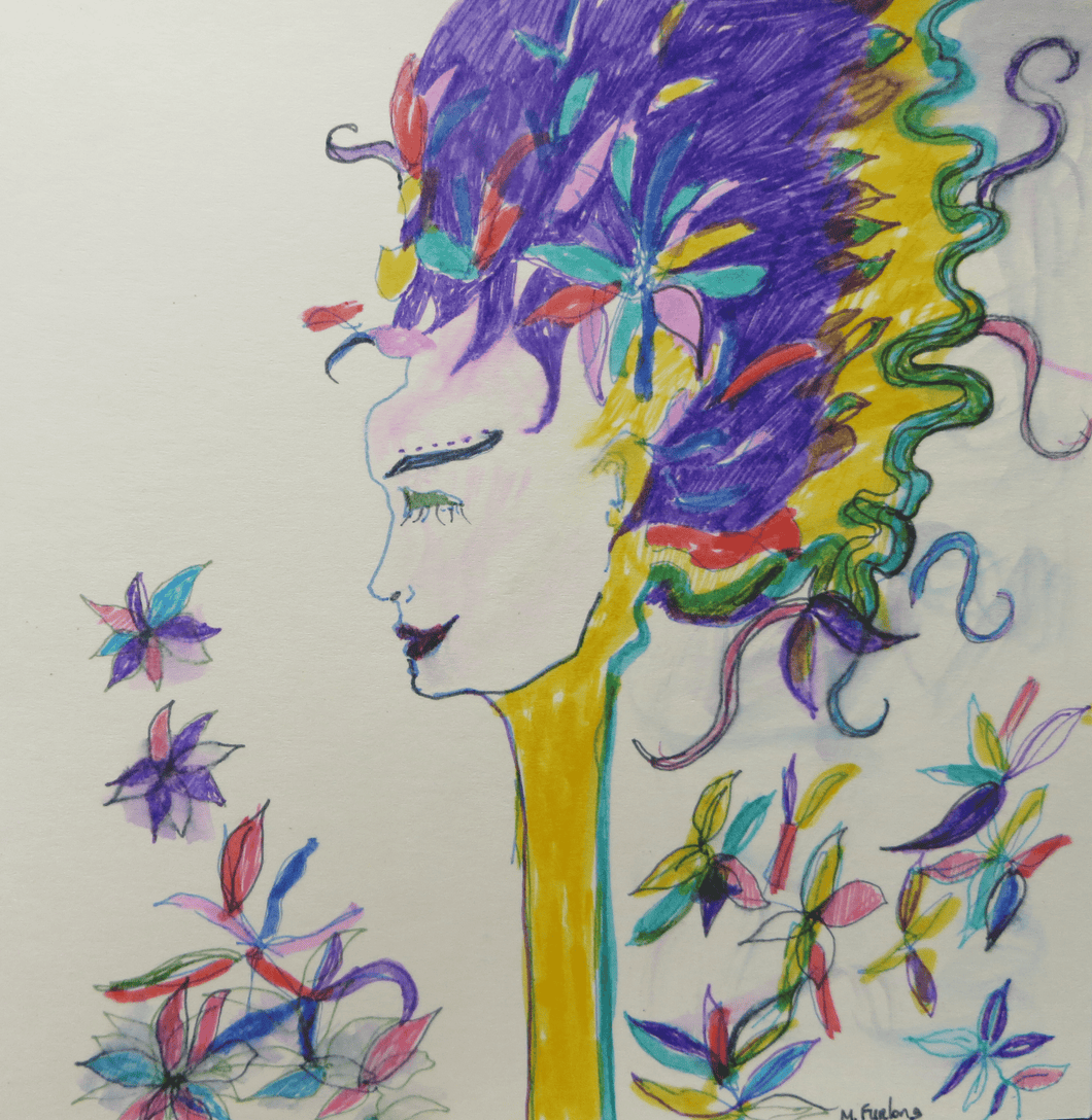 Leaves In Her Hair - Hand Painted Card