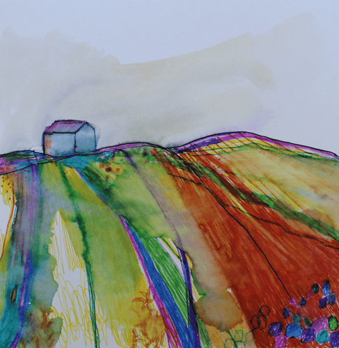 The House On The Hill - Hand Painted Card