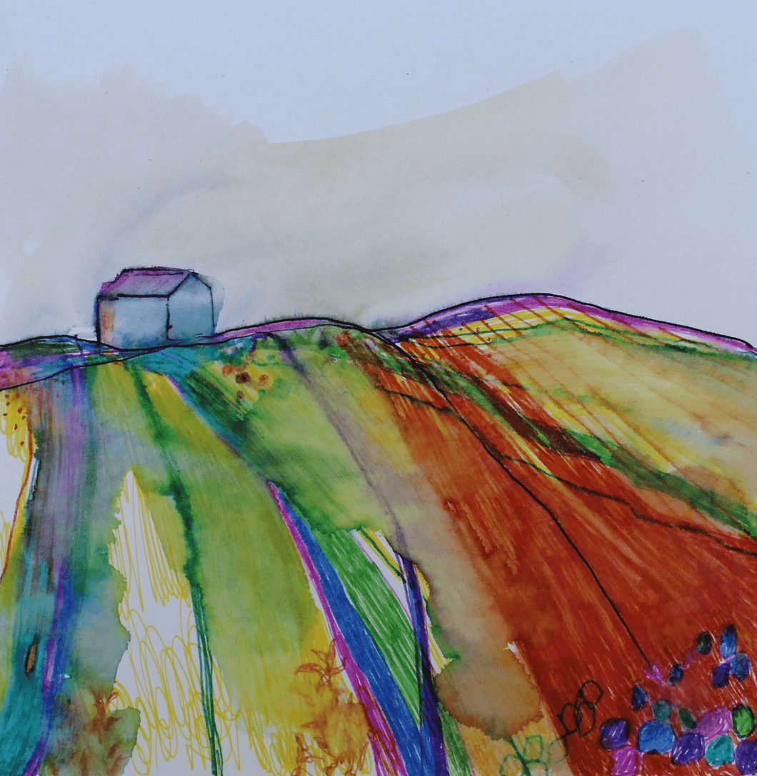 The House On The Hill - Hand Painted Card