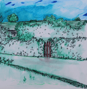 The View From My Back Garden - Hand Painted Card