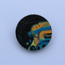 Load image into Gallery viewer, Set In Black - Hand Painted Brooch (3cm diameter)