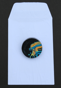 Set In Black - Hand Painted Brooch (3cm diameter)