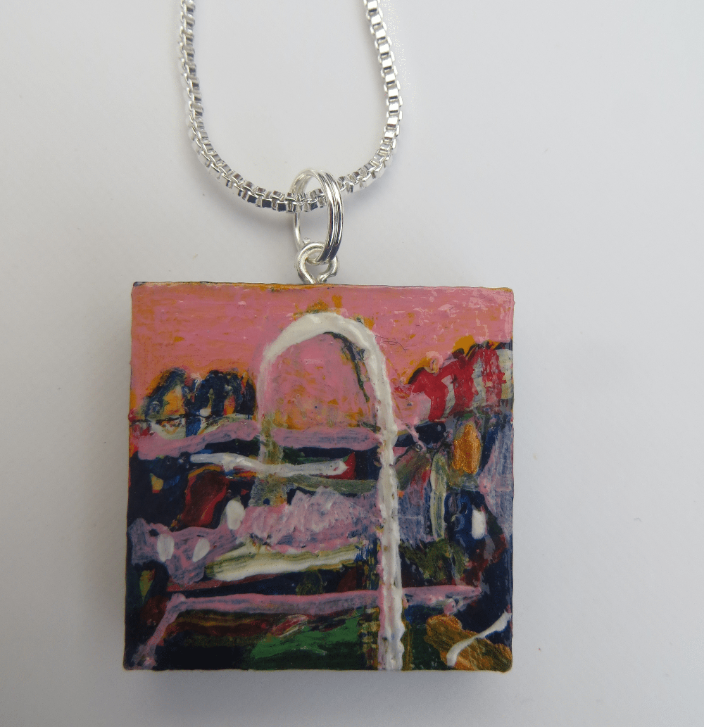 Multicoloured hand painted pendant