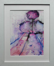 Load image into Gallery viewer, Colour Study With Tree 3  - pen and watercolour on paper (framed)