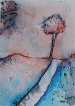 Load image into Gallery viewer, Colour Study With Trees 1  - pen and watercolour on paper (framed)