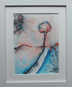 Colour Study With Trees 1  - pen and watercolour on paper (framed)