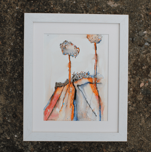 Colour Study With Trees 5  - pen and watercolour on paper