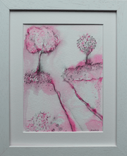 Load image into Gallery viewer, Colour Study With Trees 7  - pen and watercolour on paper (framed)