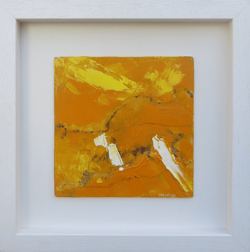 Landscape Study In Yellow 1- original oil painting on wood (framed)
