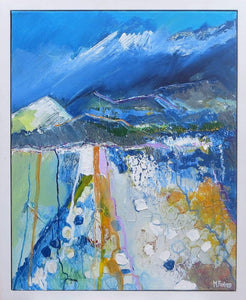 Martina Furlong - Contemporary Abstract and Landscape Artist Original acrylic painting Where The Mountains Touch The Sky Irish art Colourful paintings