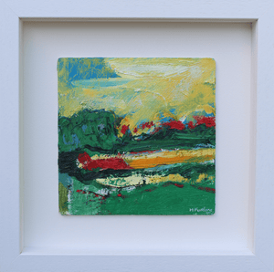 A Wander Through Green Fields - original oil painting on wood (framed)