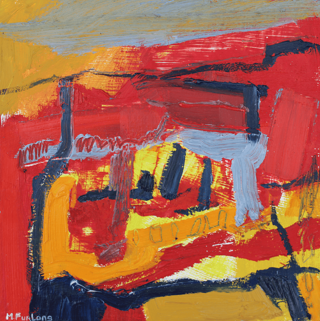 When Red Returns (Internal World Study 5) - original oil painting on wood (H15xW15cm)