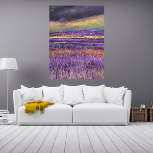One More Purple And Gold Day, 2016 - original acrylic painting on canvas (H101xW76cm)
